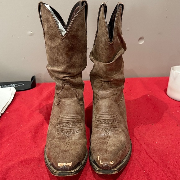 Durango Brown Heeled Boots - Picture 2 of 7